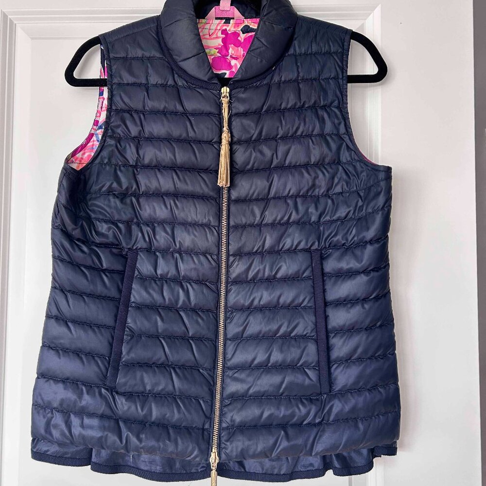 LILLY PULITZER CORA VEST TRUE NAVY